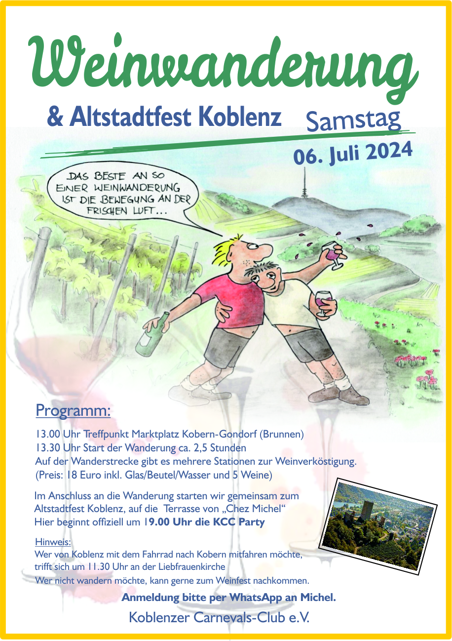 Weinwanderung, Weintasting & Altstadtfest Koblenz